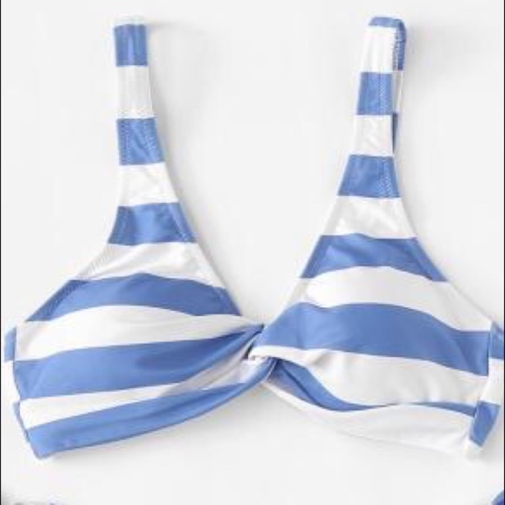 Striped Twist Bikini Top